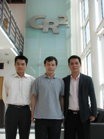 CR2, a financial software company in Ireland. My visit on June, 2007. (From left to right)Michael, Wenbin, Simon.