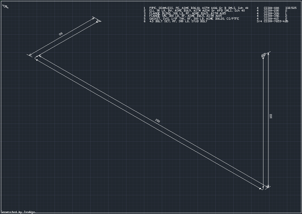 Isometric drawing generatd by IsoAlgo