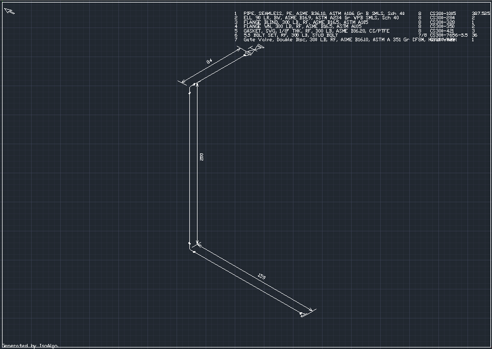 Isometric drawing generatd by IsoAlgo