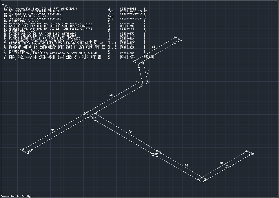 Isometric drawing generatd by IsoAlgo