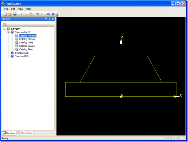 Flange in wireframe mode