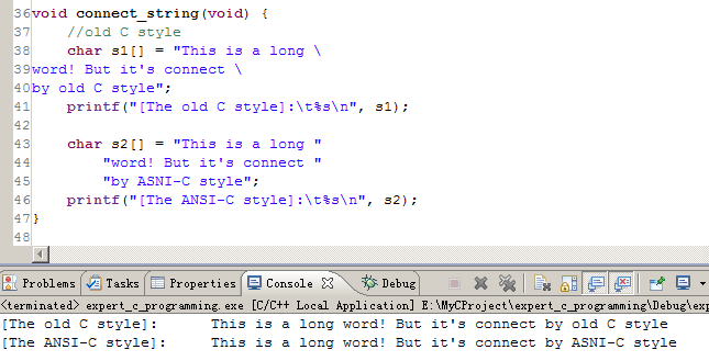 ansi-c_connect_string